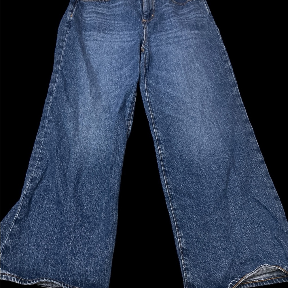 Ann Taylor Blue Wide-Leg  Crop Jeans High Rise Size 2p